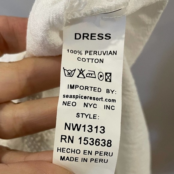 NWT Seaspice Dulce' Long Sleeve Mini Cotton Cover Up Dress Small - Picture 10 of 11